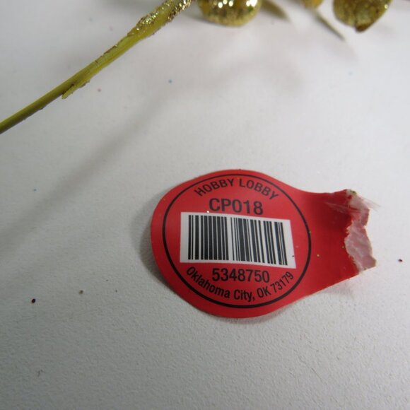 Gold Glitter Leaves with RAINBOW Glitter mixed in (3) Floral Stems Faux Floral - Picture 7 of 9